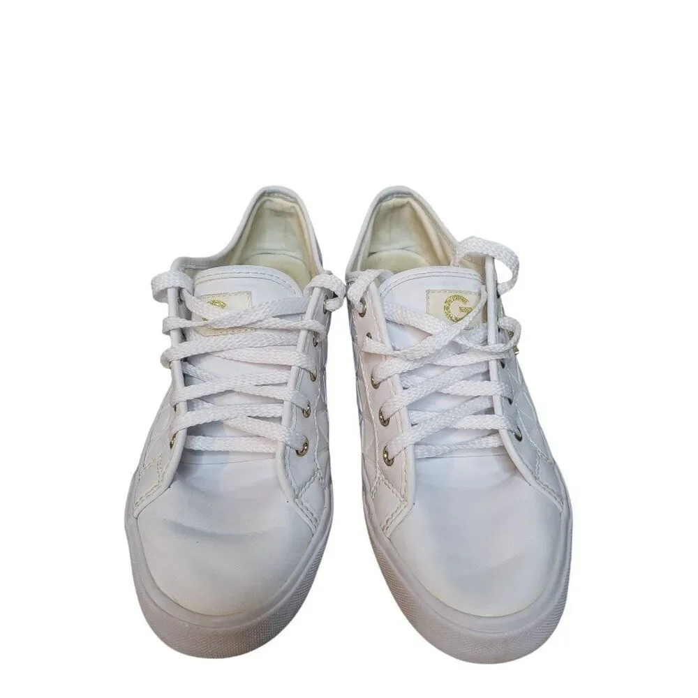 G By Guess Backer 2 Sneakers Women Sz‎ 8M White Lace Up Designer Boho